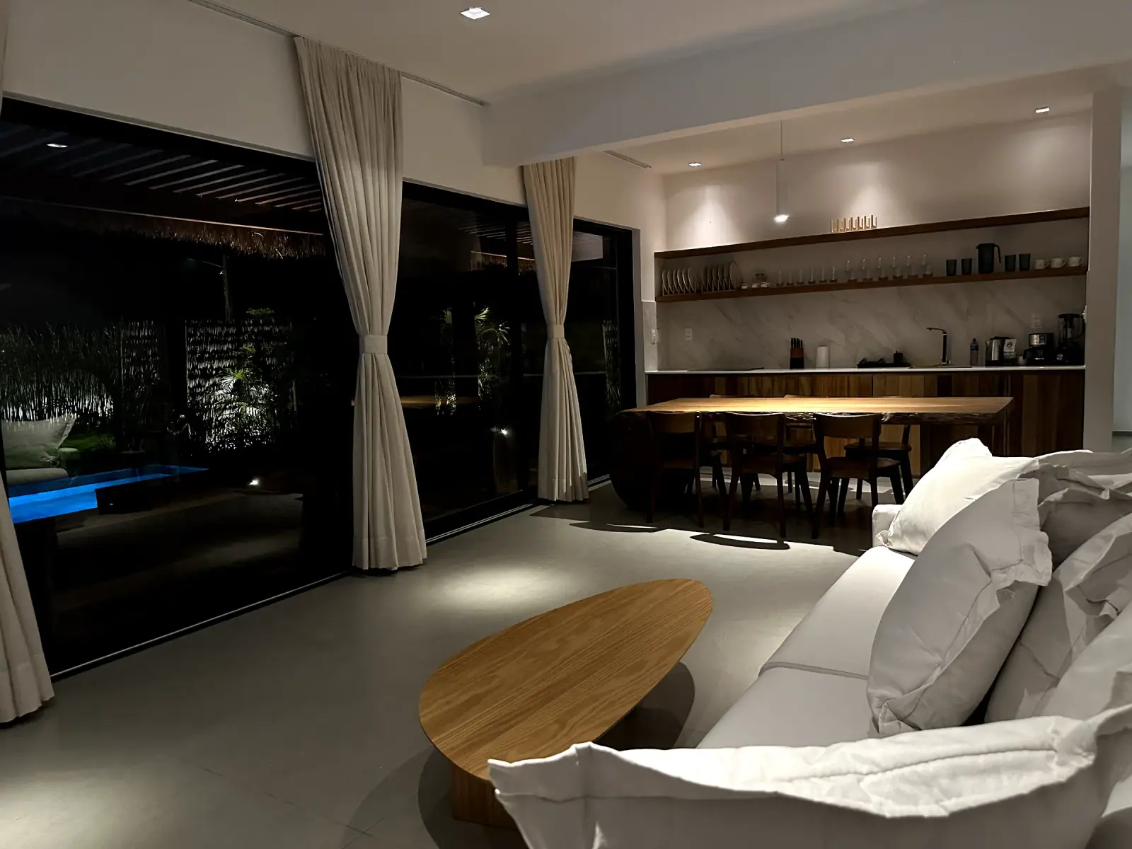 Open kitchen, equipped for four